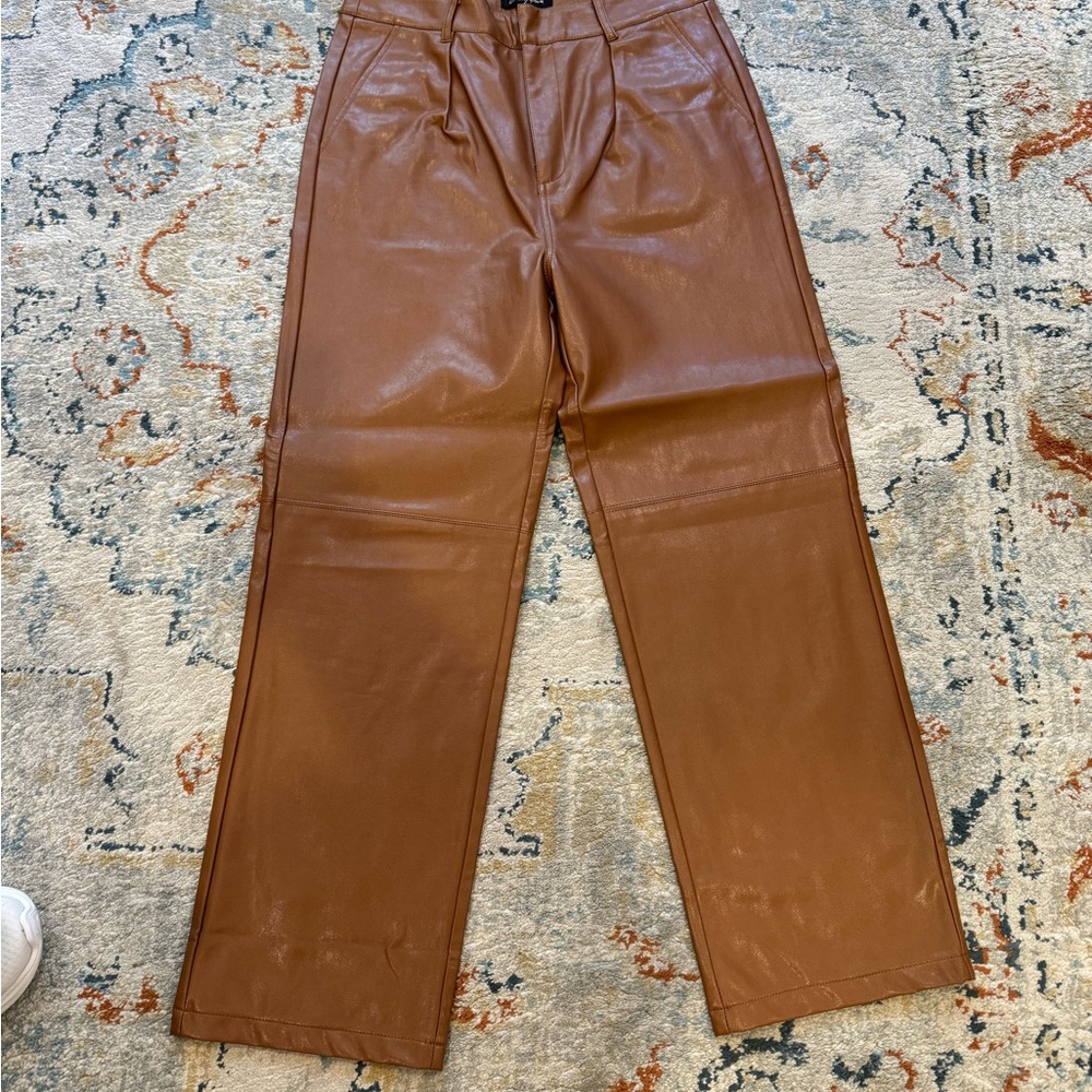 Emory Park Tan Leather Trousers